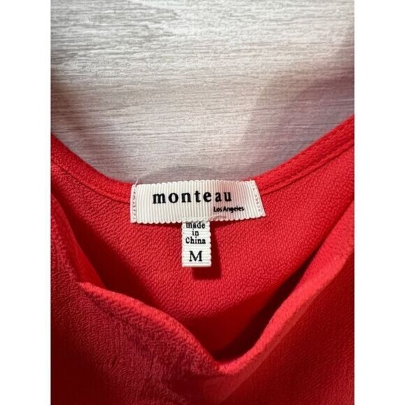 Monteau Ruffle Trim Peplum Top Pink Medium NWOT - Picture 6 of 6